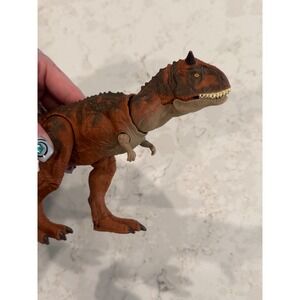 Jurassic World Carnotaurus Dinosaur Action Figure Mattel Brown DNA Scan Code